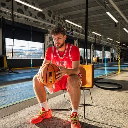 A WKU athlete inside the Cheetah Clean wash tunnel