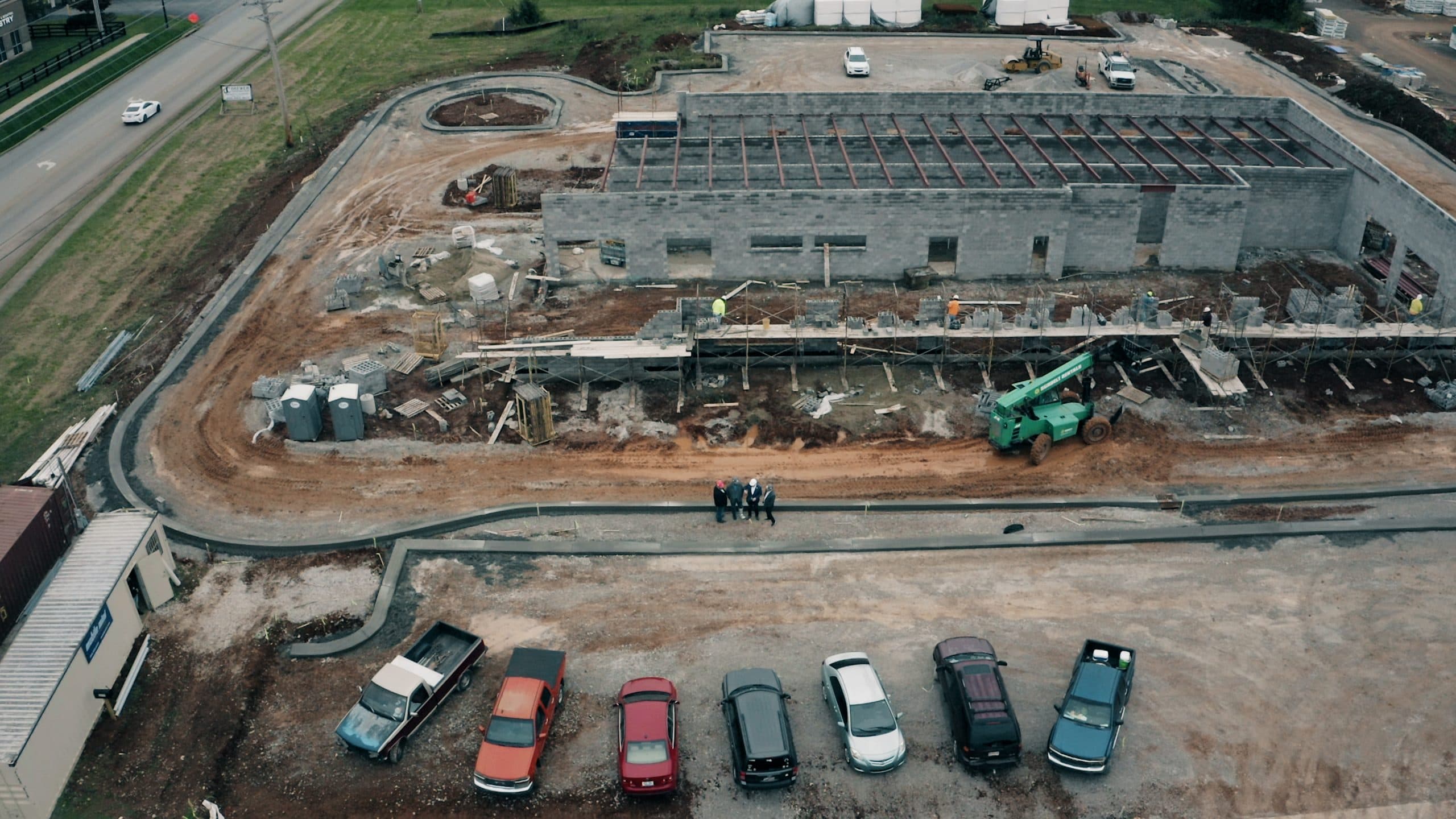 Aerial view of a Cheetah Clean Auto Wash site under construction